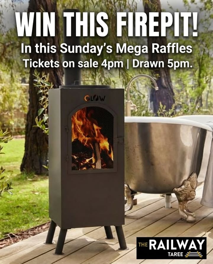 Featured image for “Win a GLOW Palermo Chimenea Fire Pit at Railway Taree Mega Raffle”